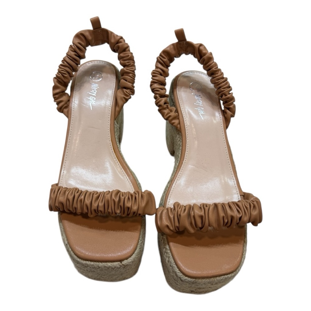 Nasty Gal Tan Sandals with Ruched Details CBOX6